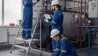 Orlando, FL plumber repairing a boiler for fast, reliable home service