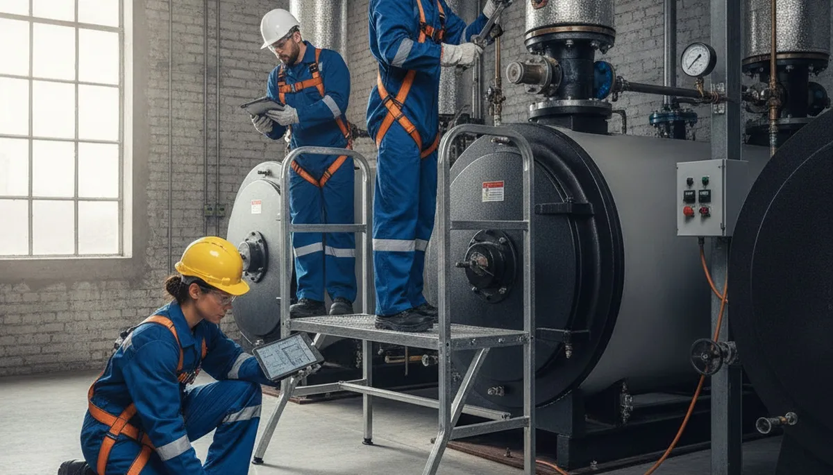 Orlando, FL plumber repairing a boiler for fast, reliable home service