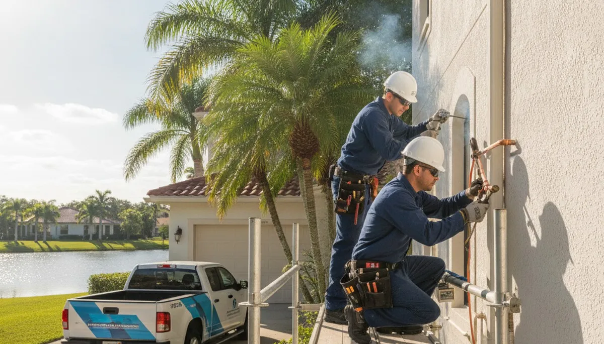 Orlando, FL plumber repairing a residential pipe for plumbing repair service