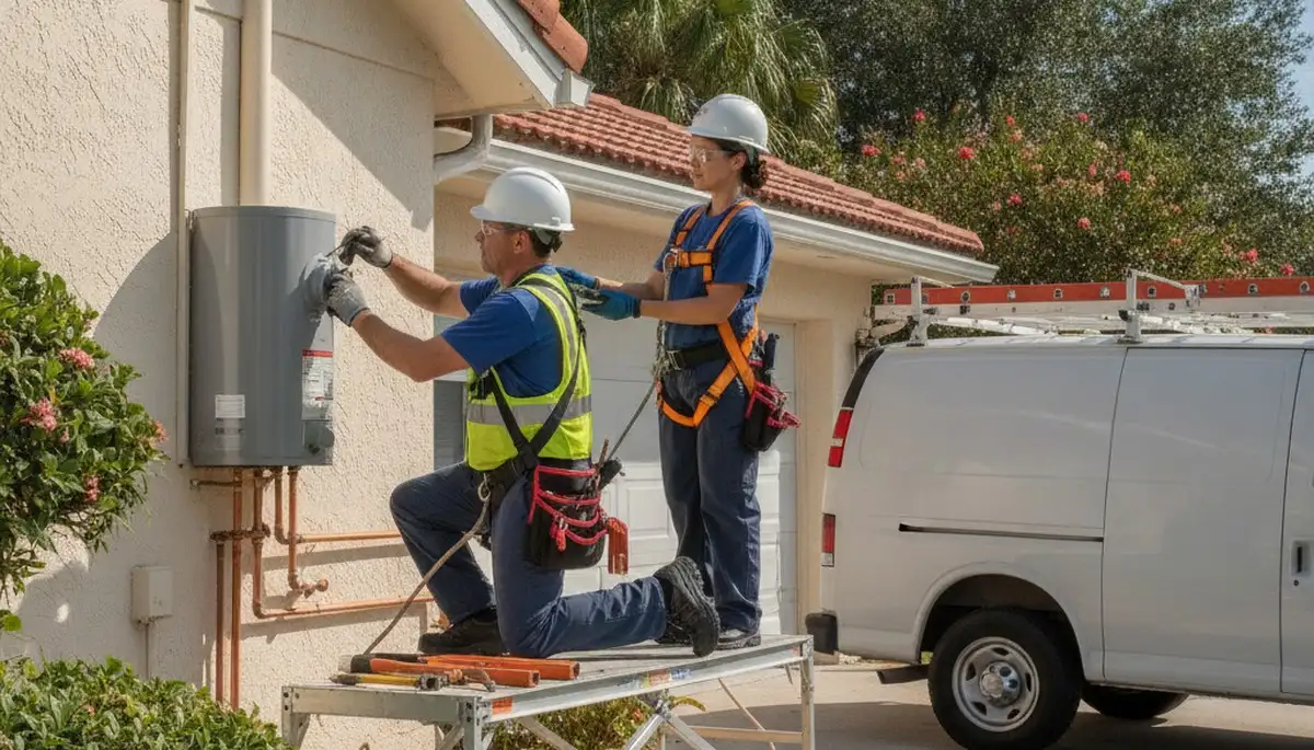 Orlando FL plumber repairing a sink for residential plumbing service