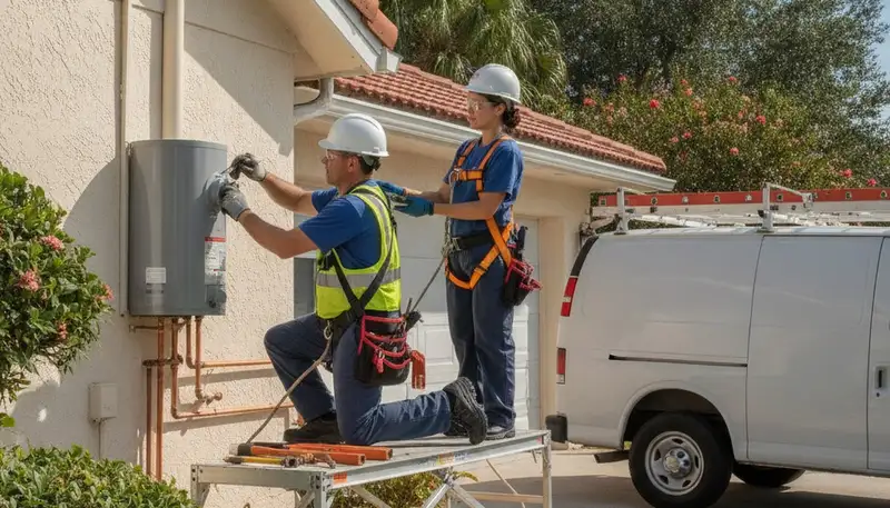 Orlando FL plumber repairing a sink for residential plumbing service