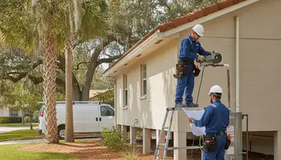 Plumber repairing pipe leak in Orlando, FL for plumbing repair service