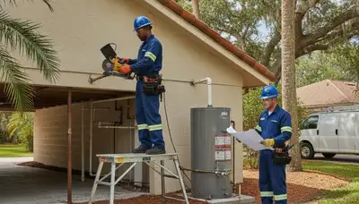 Orlando, FL plumber repairing a residential pipe leak for plumbing repair service
