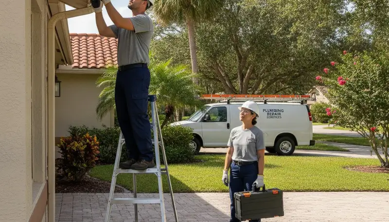 Orlando FL plumbing repair technician fixing a residential leak for plumberorlandofl-new.com