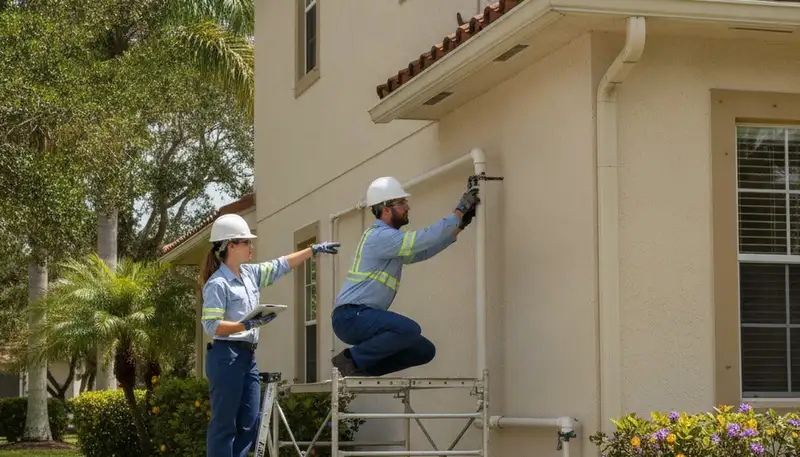 Orlando, FL plumber repairing a residential sink leak for plumbing repair services