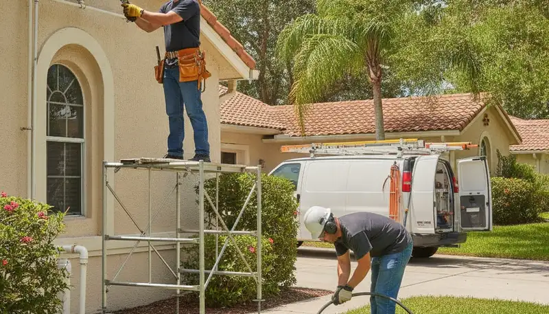 Orlando, FL plumber repairing a leak for residential plumbing service