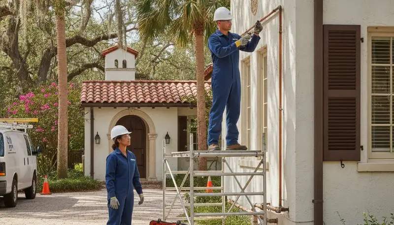 Orlando, FL plumber repairing a leak for plumbing repair service