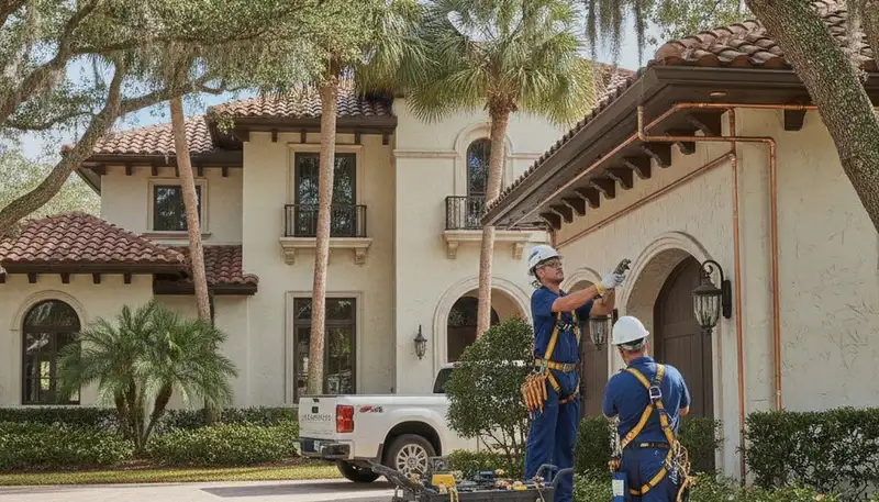 Orlando, FL plumber repairing a residential pipe leak for plumbing repair service