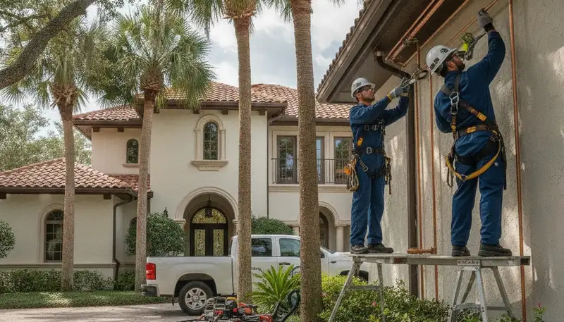 Plumber repairing pipes in Orlando, FL for residential plumbing service