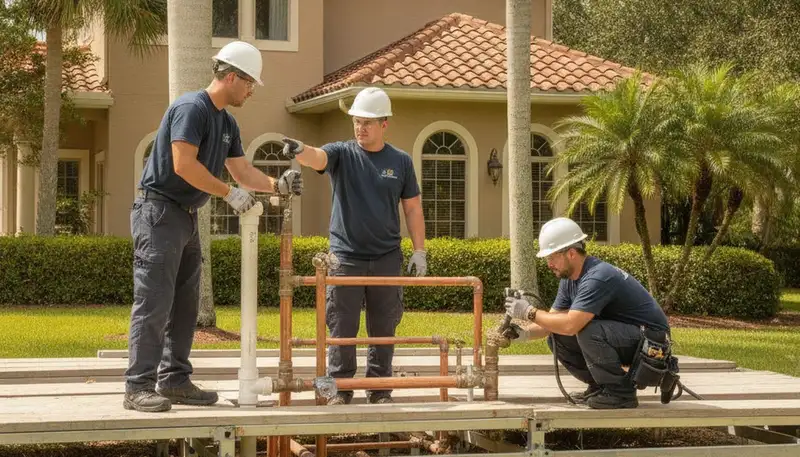 Plumber repairing a pipe in Orlando, FL for plumbing repair service
