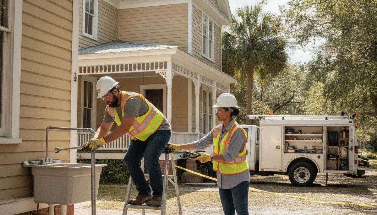 Plumber repairing a leak in Orlando, FL for plumbing repair service