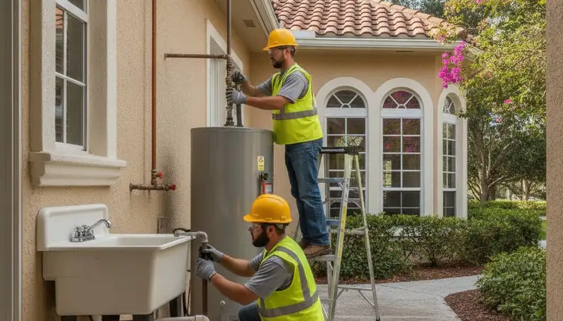 Orlando, FL plumber repairing a residential plumbing leak for plumberorlandofl-new.com