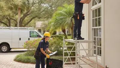 Orlando, FL plumber repairing a leaky pipe for residential plumbing service