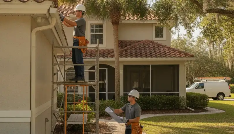 Orlando FL plumber repairing a residential leak for plumbing repair service