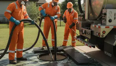 Orlando, FL plumber cleaning septic tank for residential plumbing service