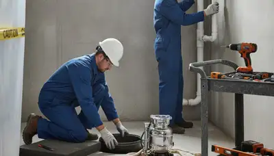Professional plumber installing sump pump in Orlando, FL home for flood protection