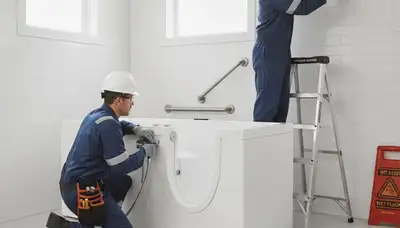 Walk-in tub installation by Orlando, FL plumbers for safer, comfortable home bathing