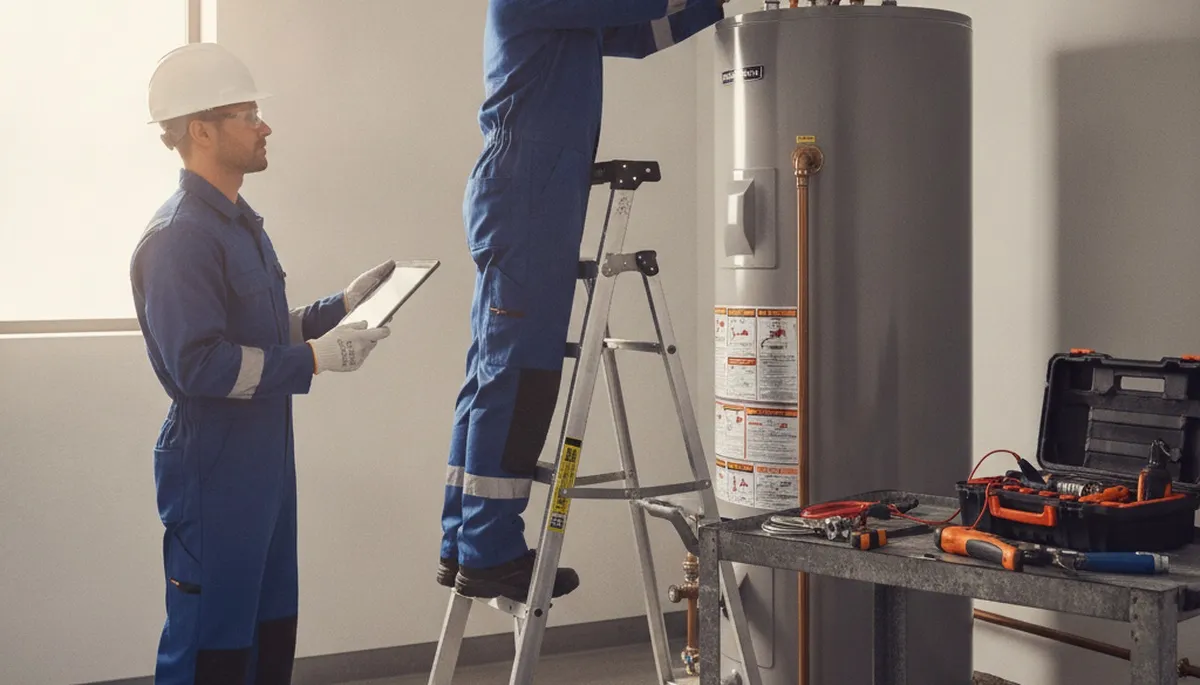 Orlando, FL plumber repairing a water heater for reliable home service