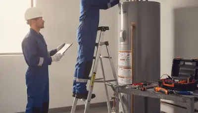 Orlando, FL plumber repairing a water heater for reliable home service