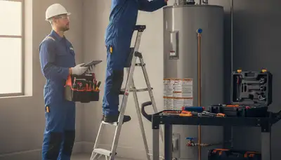 Orlando, FL plumber repairing a water heater for reliable home plumbing service
